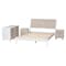 Baxton Studio Louetta Coastal White Caved Contrasting Queen Size 4-Piece Bedroom Set 246-13621-13628-13628-13625-ZORO - alternate 3
